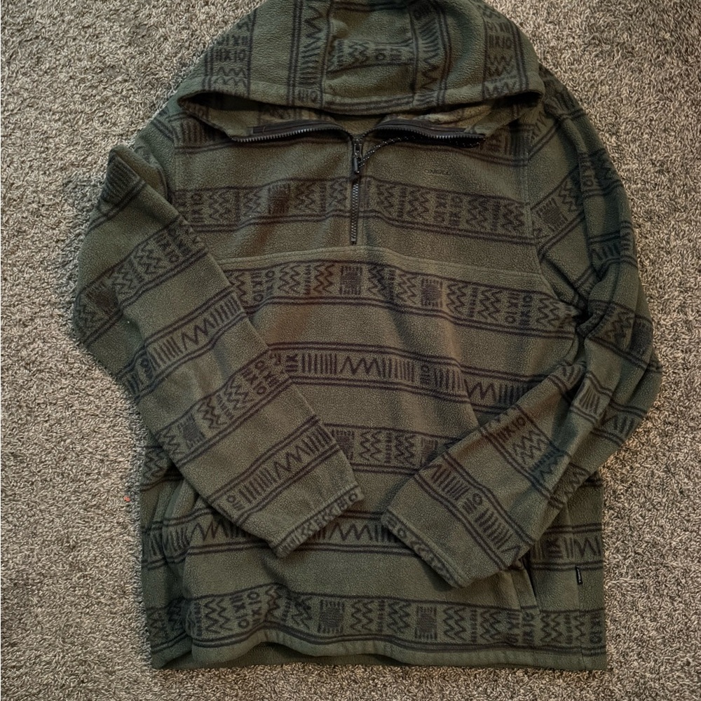 O'Neill Olive Patterned Zip-Up Sweater